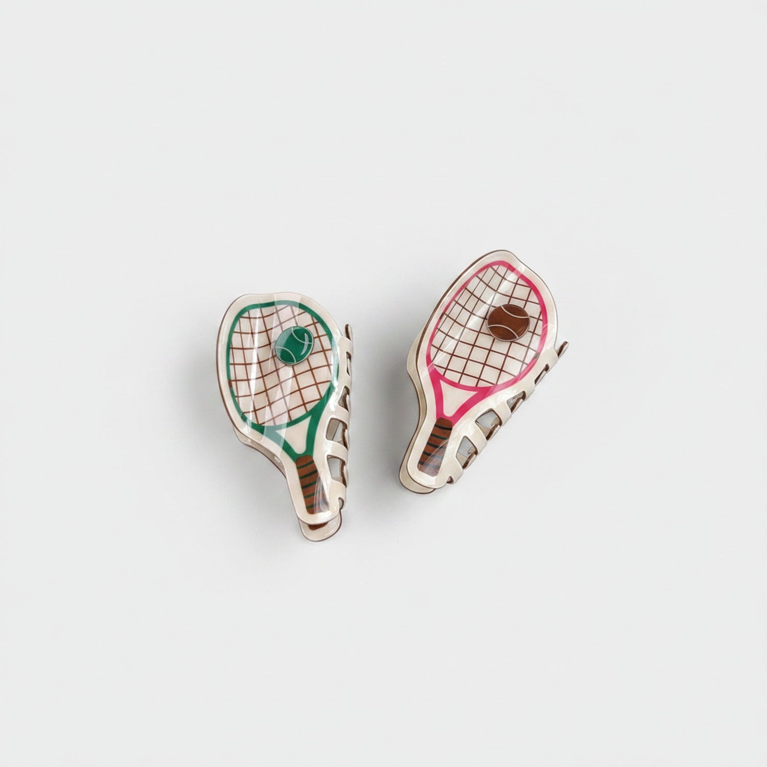 Tennis Racket Hair Claw Clips Pair