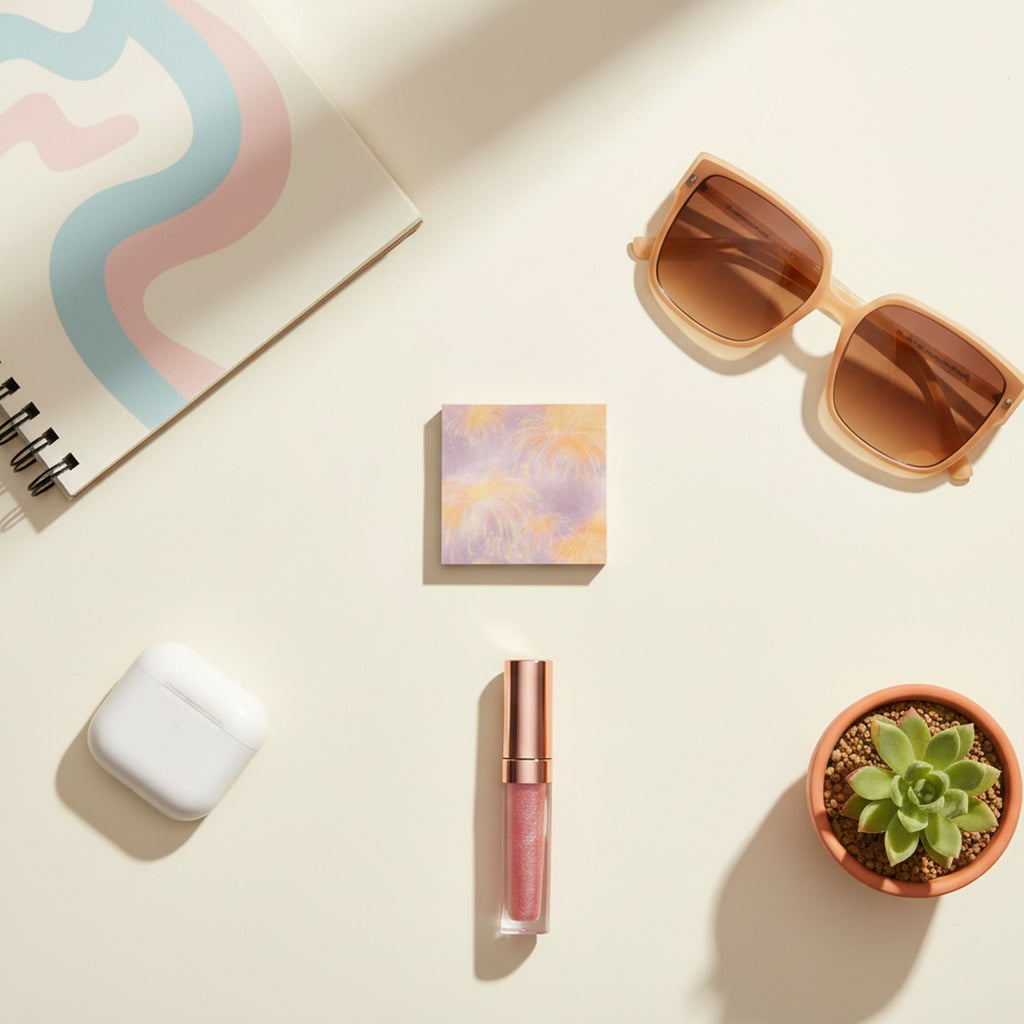 Luminous Dreams Pink Celestial Sticky Notes