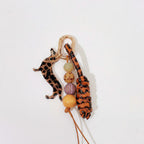 Leopard Print Animal Beaded Acrylic Keyring