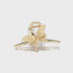 Butterfly Pearl Gold Hair Claw Clip
