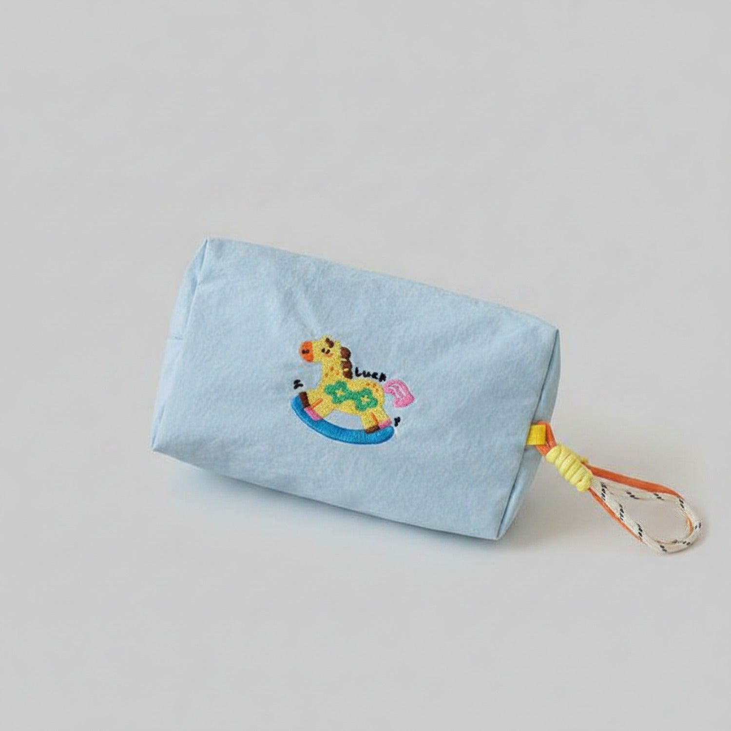 Lime Green Rocking Horse Cosmetic Bag With Charm