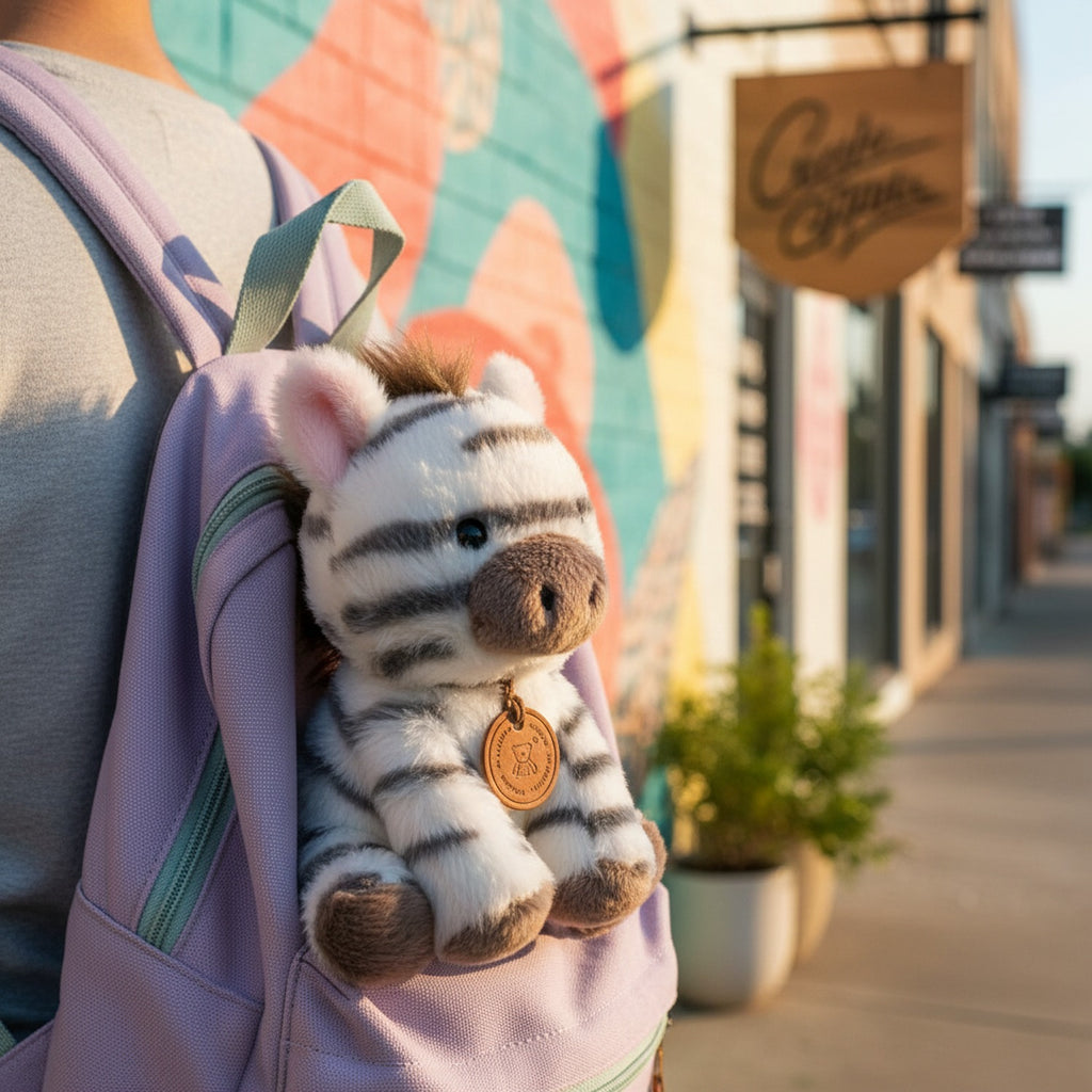 Striped Tabby Plush Toy With Charm Pendant
