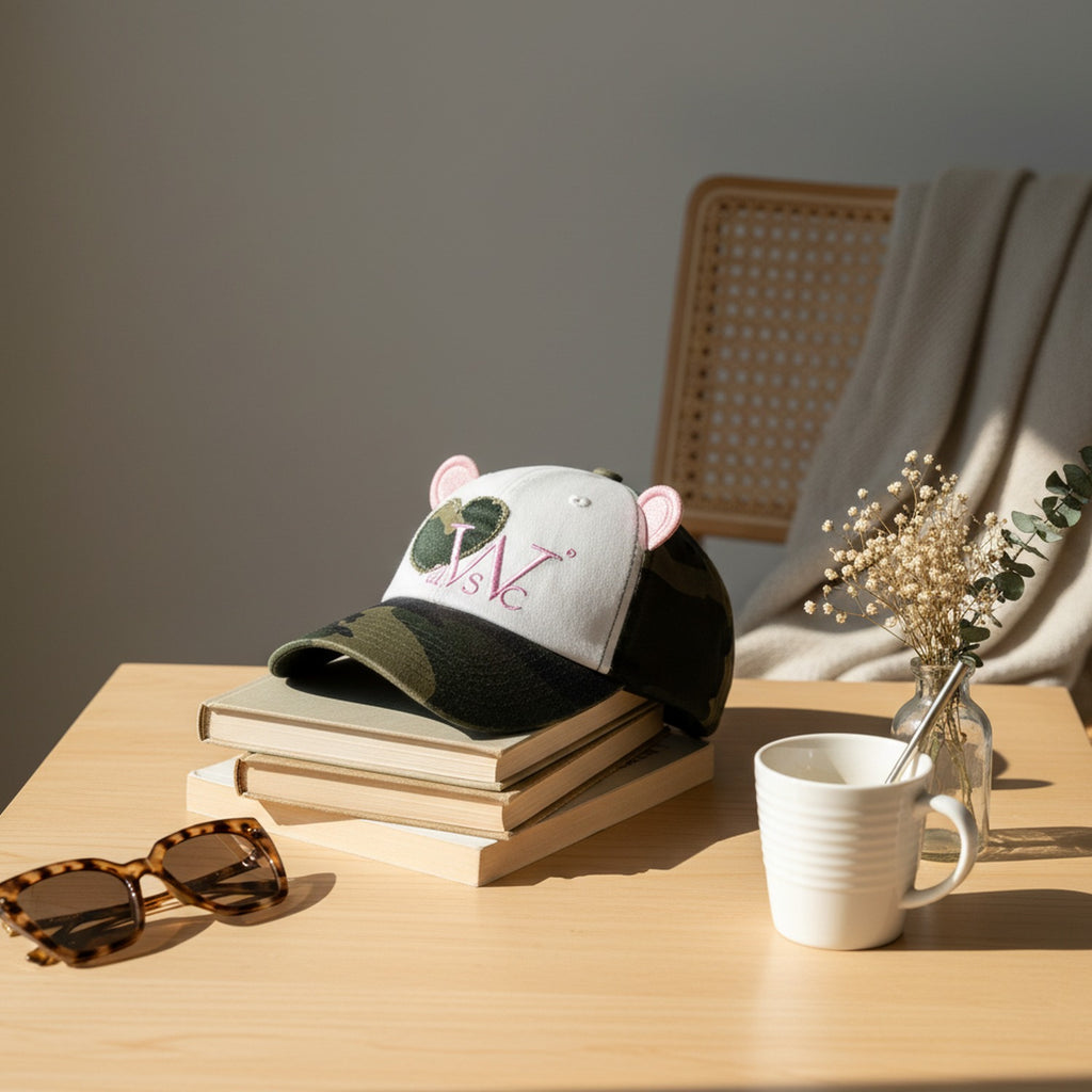 Black and White Heart Baseball Cap