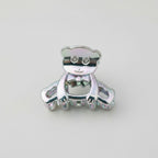Metallic Bear Hair Claw With Rhinestones