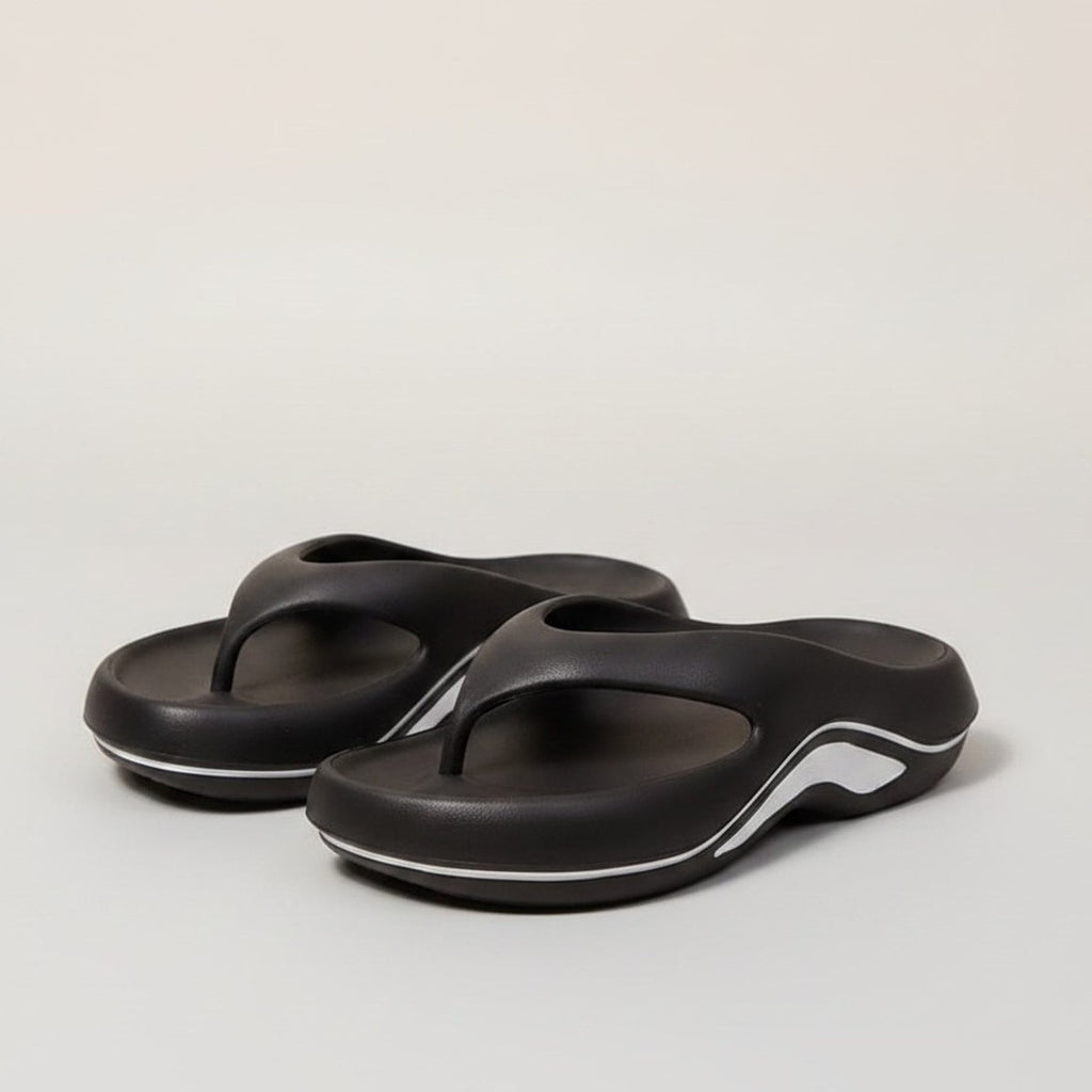 Women's Black White Chunky Platform Flip-Flop Sandals – apparel accessories (view 1)