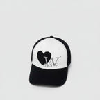 Black and White Heart Baseball Cap