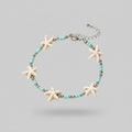 Starfish Beaded Turquoise Pearl Anklet