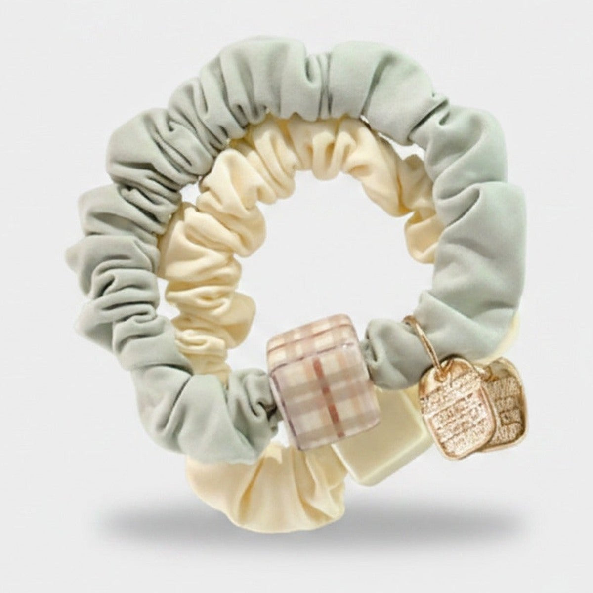 Ruched Scrunchie Duo with Charm – hair accessories (view 1)