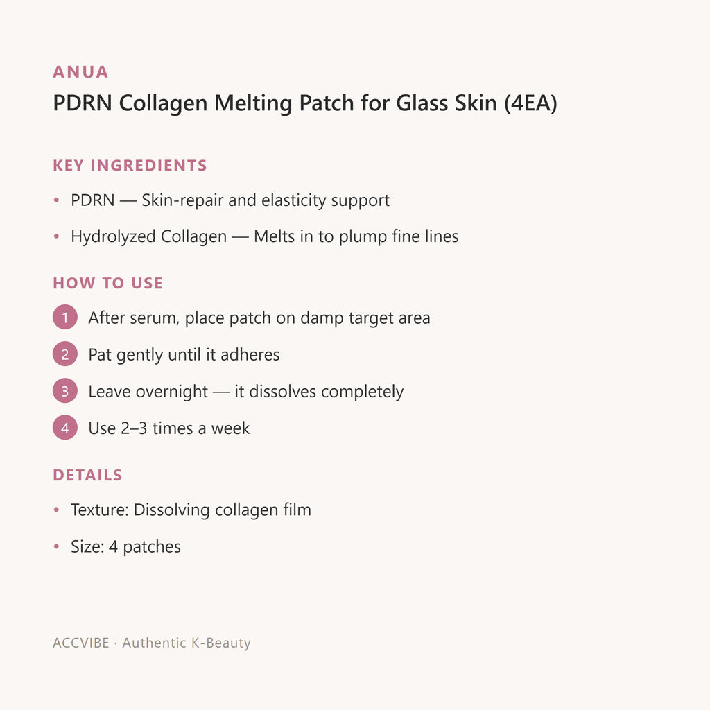 ANUA PDRN Collagen Melting Patch For Glass Skin (4EA) – Korean sheet mask (view 2)