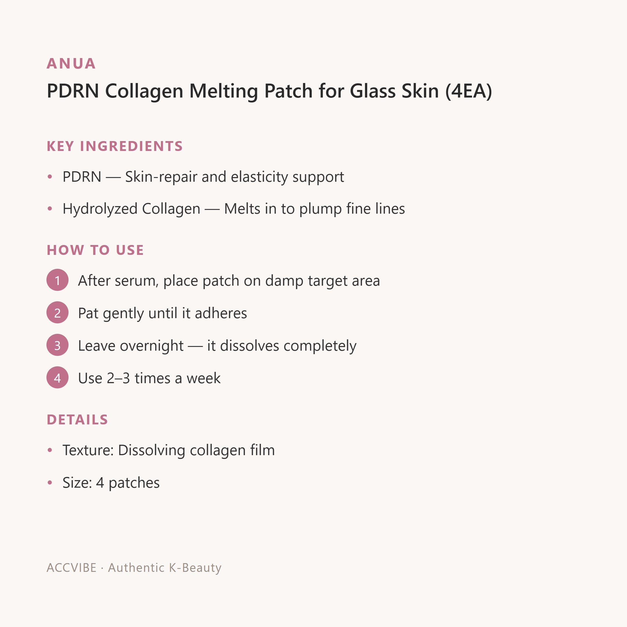 PDRN Collagen Melting Patch for Glass Skin (4EA)