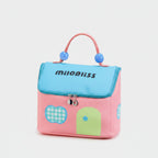 Cute Pink Toiletry Bag With Blue Beaded Handles