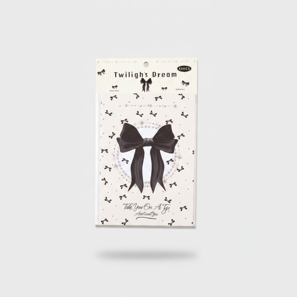 Black Bow Rhinestone Notepad With Sparkle Details