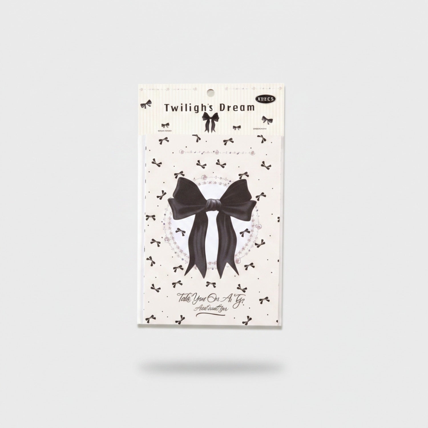 Black Bow Rhinestone Notepad With Sparkle Details