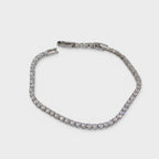 Rhinestone Tennis Bracelet Silver Chain Link