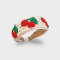 Cherry Knit Padded Headband With Leaves