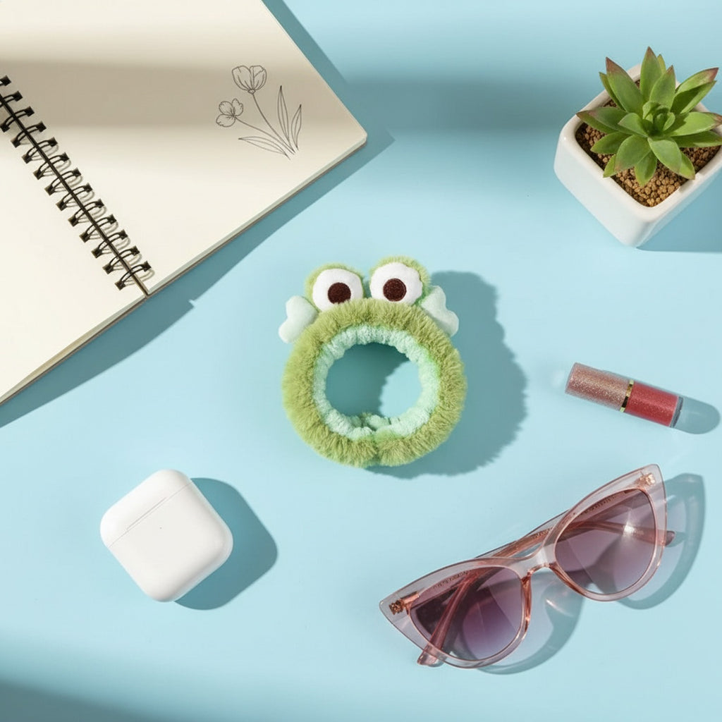 Fuzzy Frog Plush Hair Clip Headband