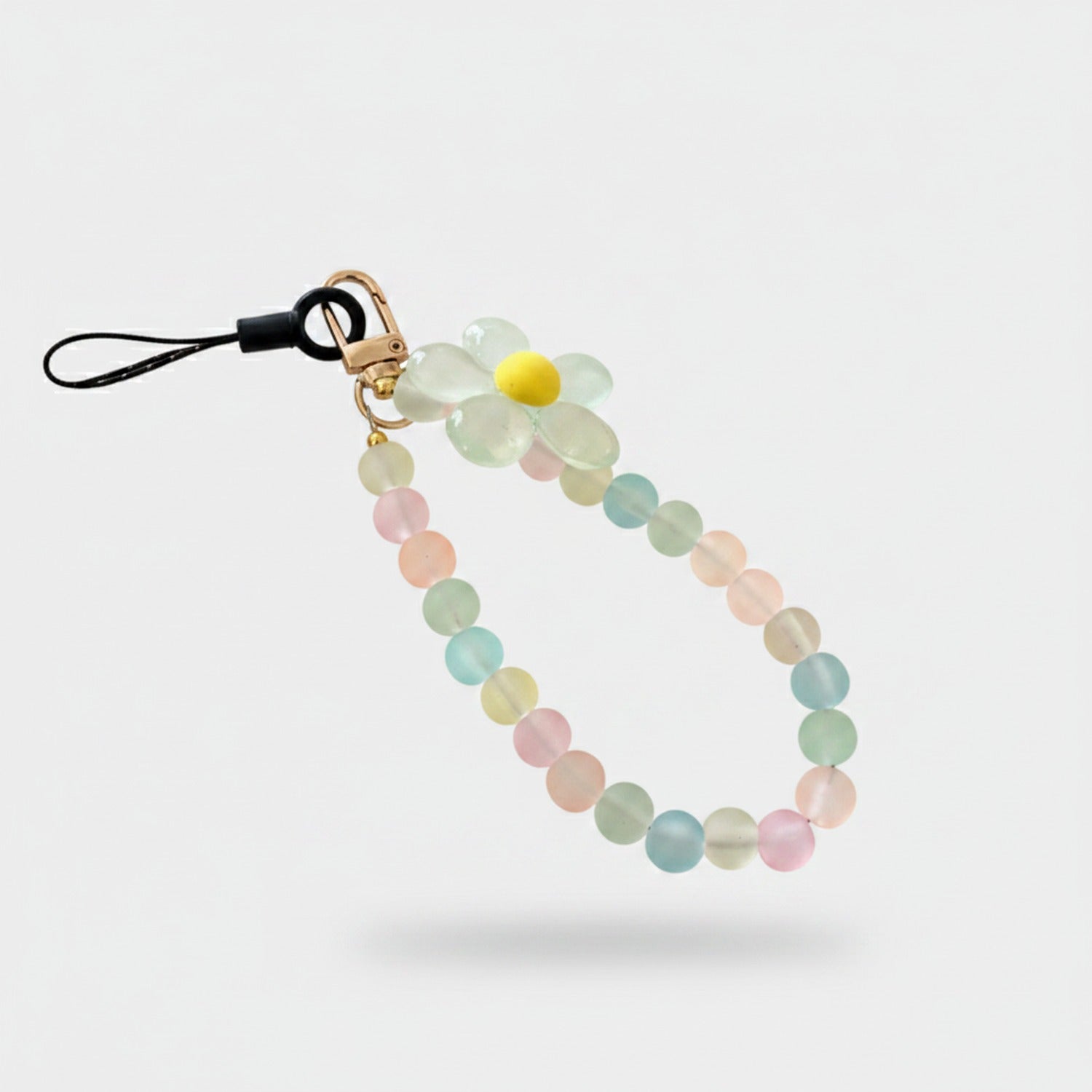 Pastel Beaded Flower Acrylic Keyring Charm