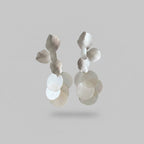 Petal Flower Shell Disc Drop Earrings