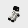 Black And White Striped Smiley Face Socks