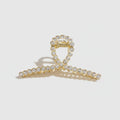 Gold Rhinestone Scalloped Hair Claw Clip