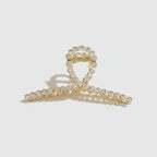 Gold Rhinestone Scalloped Hair Claw Clip