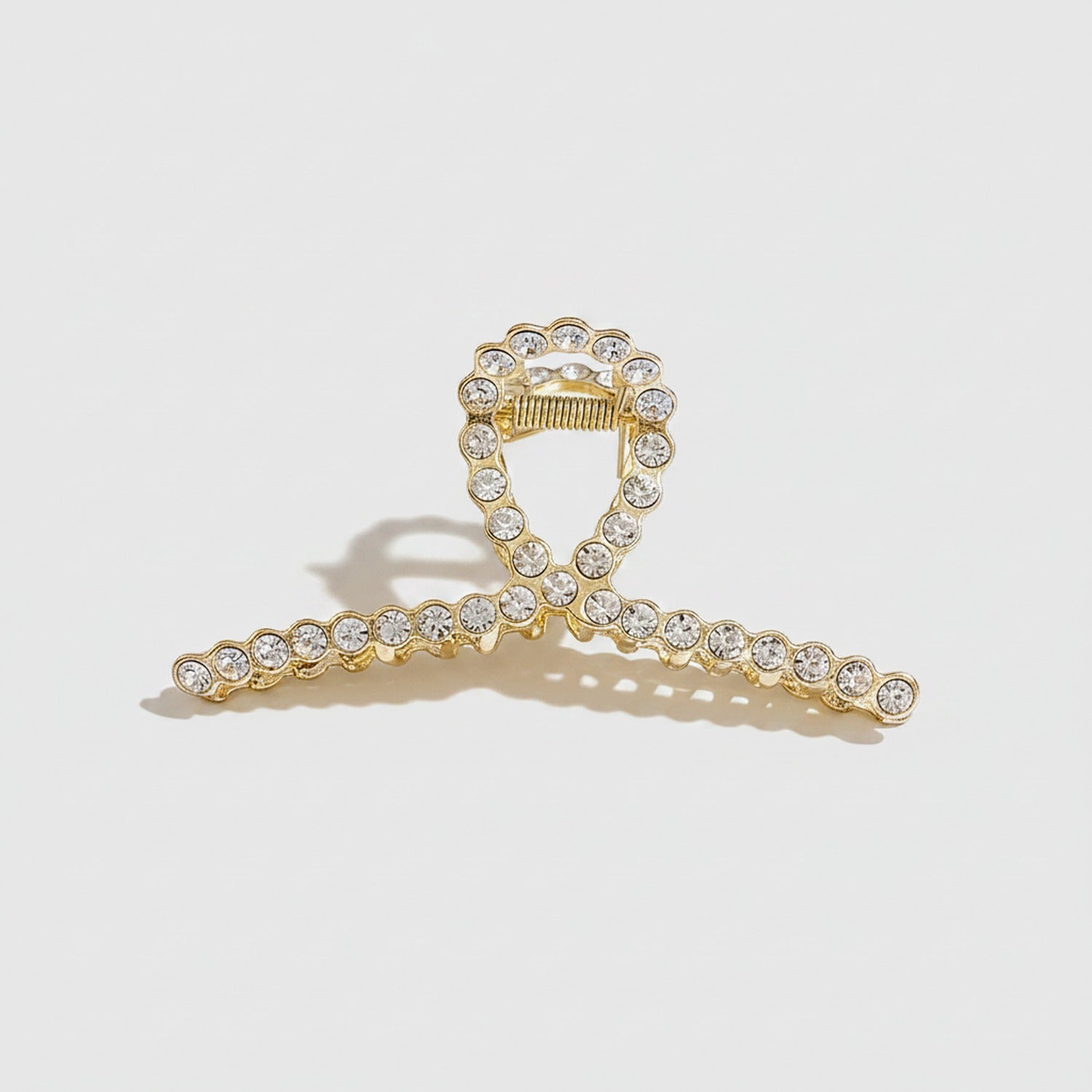 Gold Rhinestone Scalloped Hair Claw Clip