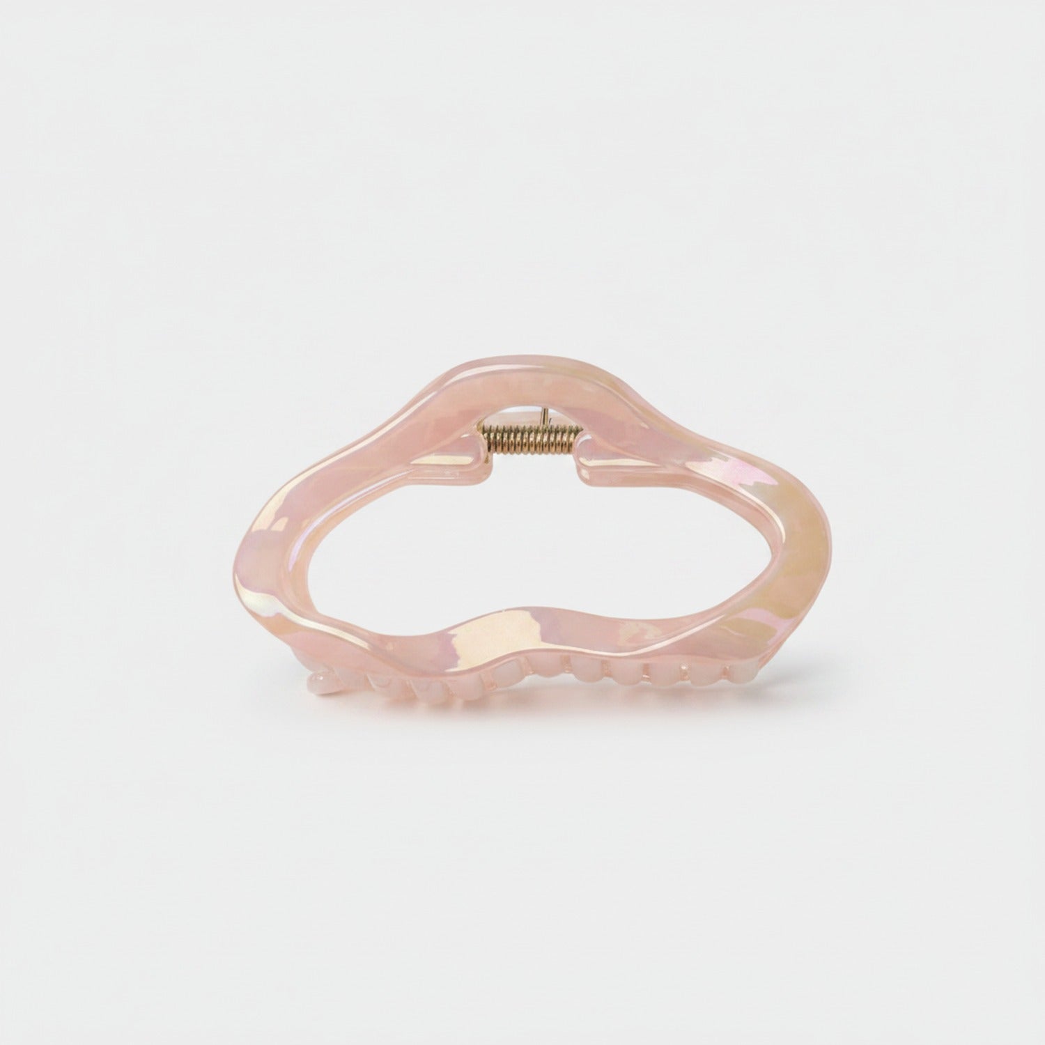 Wavy Pink Pearl Hair Claw Clip