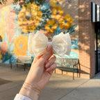 Cream Floral Ruffle Hair Claw Clip