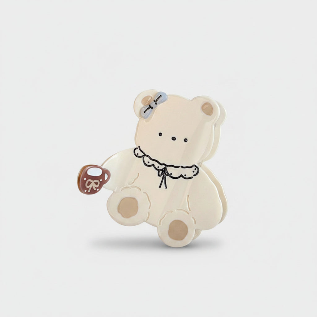 Cute Bear Hair Claw With Scalloped Collar