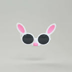 Bunny Ear Round Sunglasses Pink White