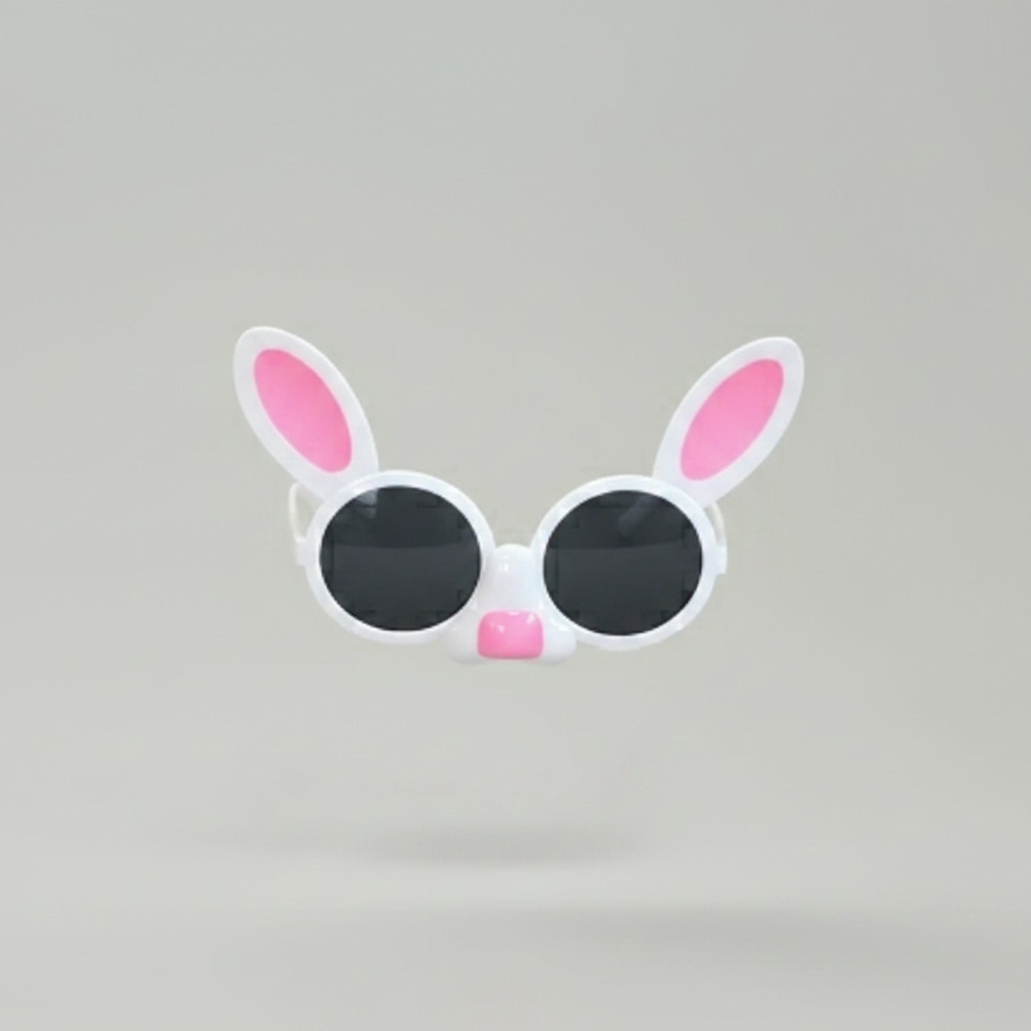 Bunny Ear Round Sunglasses Pink White
