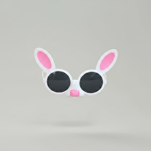 Bunny Ear Round Sunglasses Pink White – eyewear (view 1)