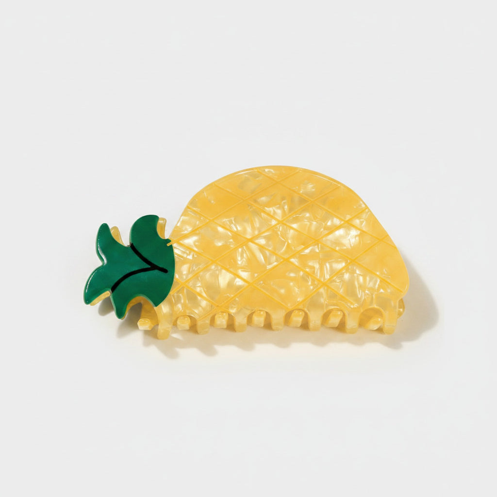 Pineapple Hair Claw With Green Leaf