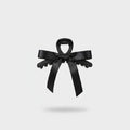 Black Ribbon Bow Hair Claw Clip
