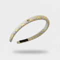 Quilted Padded Headband Yellow White Plaid