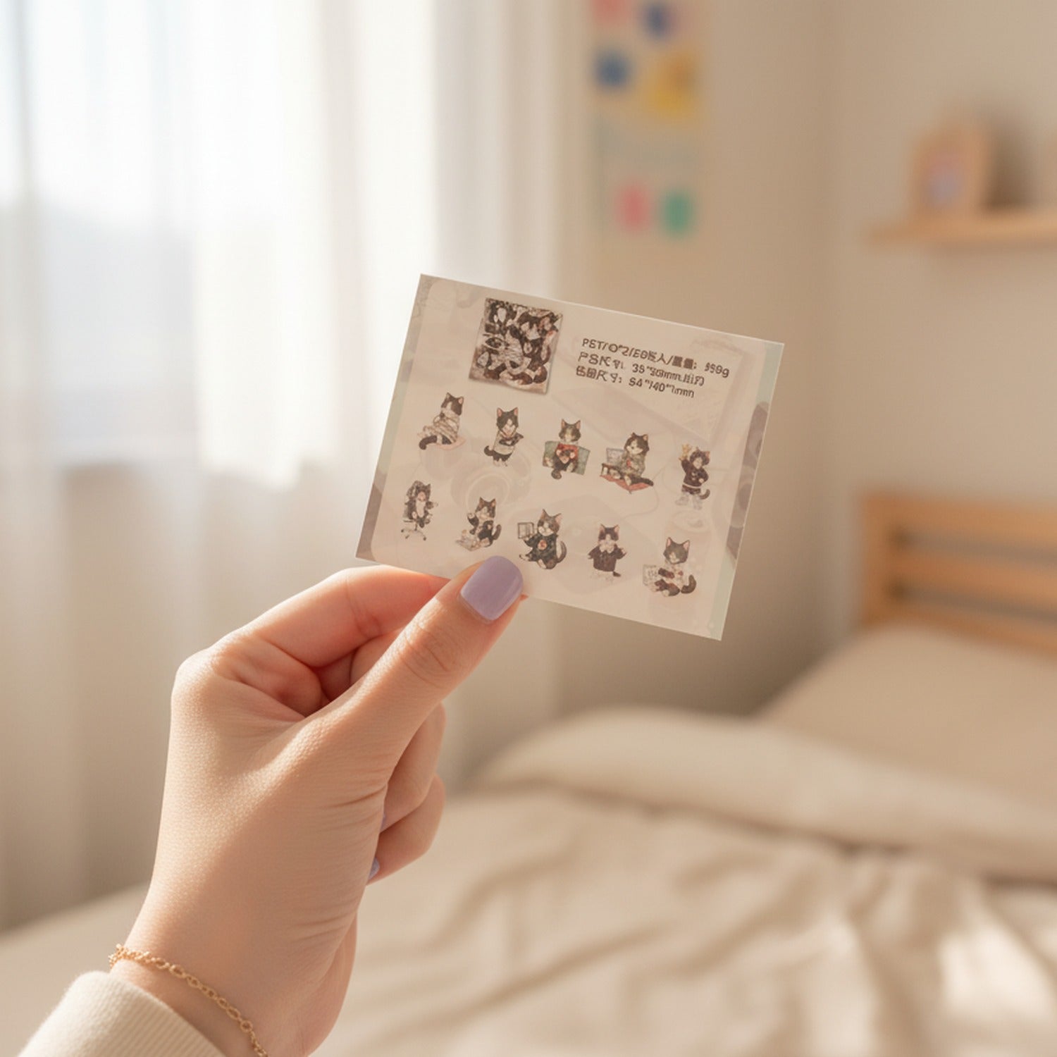 Cute Cat Character Sticker Sheet Set