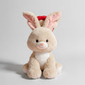 Cream Bunny Plush Toy With Red Heart Headband