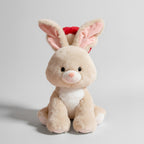 Cream Bunny Plush Toy With Red Heart Headband