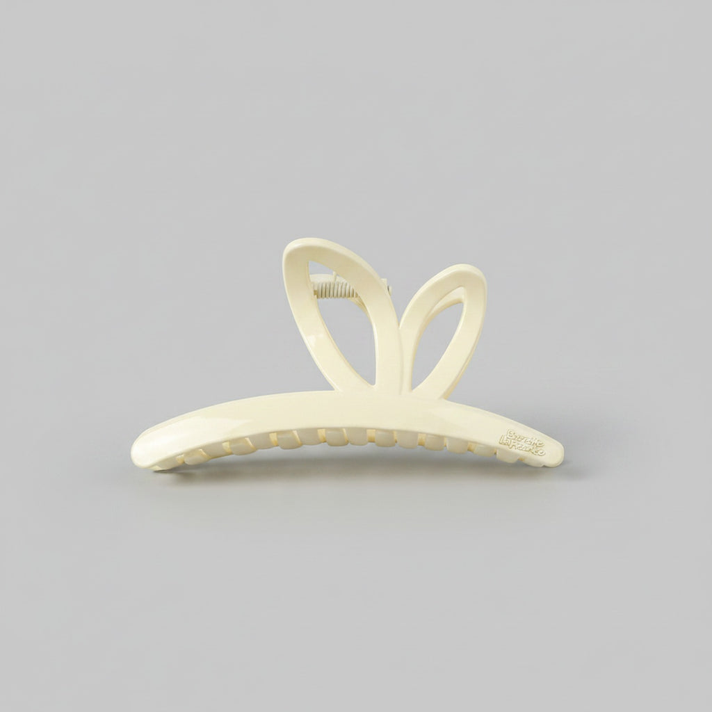 Cream Bunny Ear Hair Claw Clip
