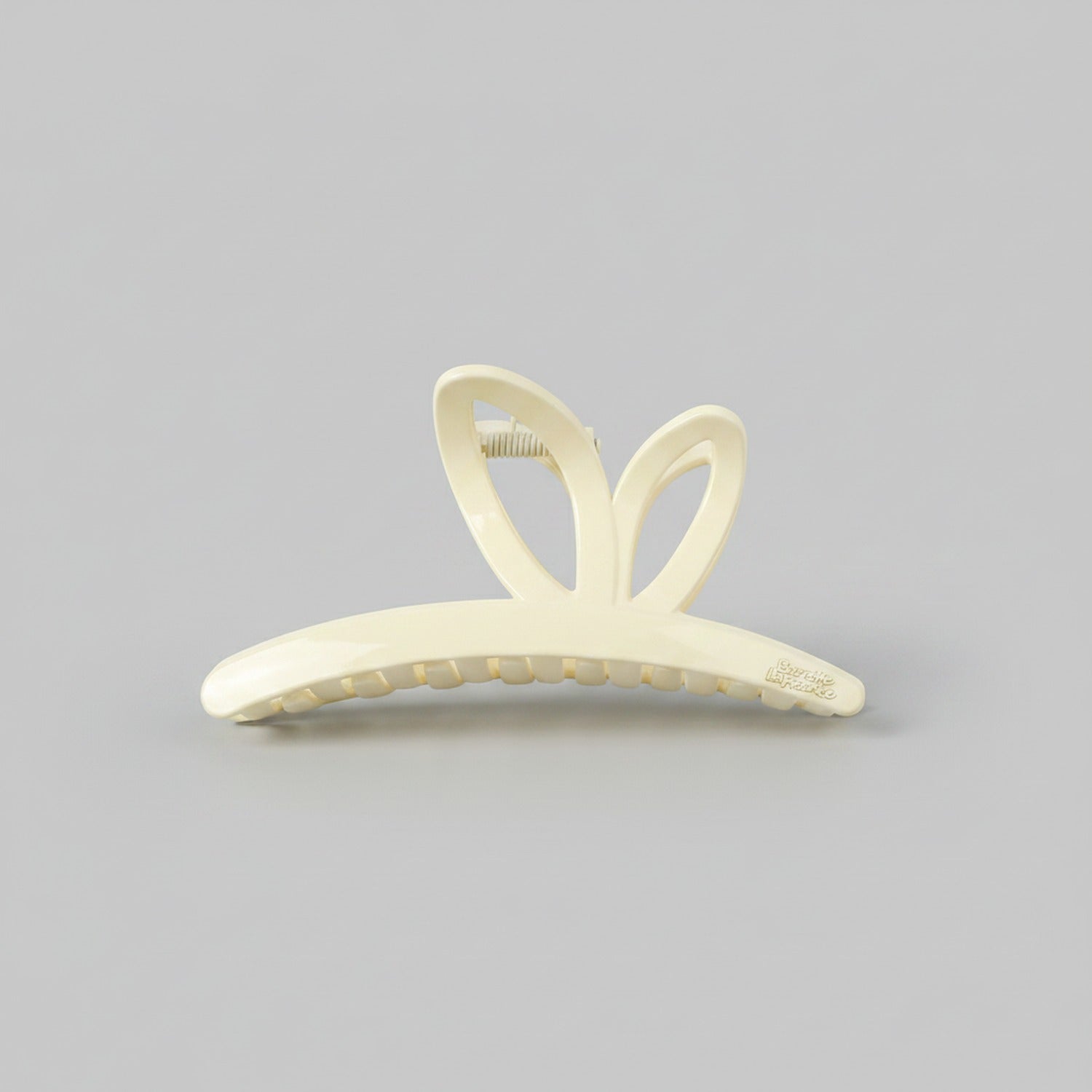 Cream Bunny Ear Hair Claw Clip