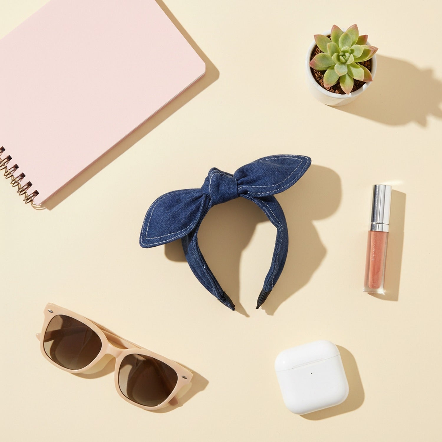 Denim Bunny Ear Knot Headband