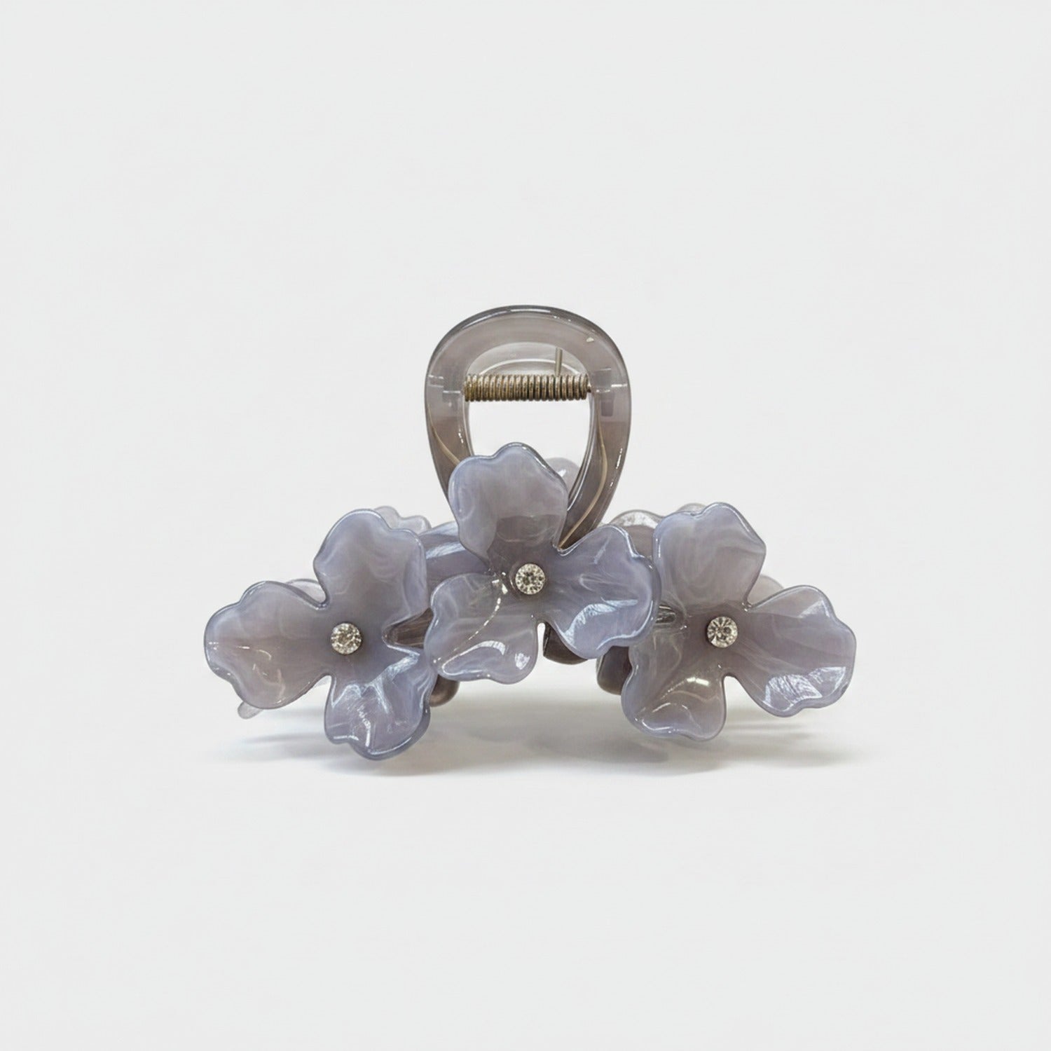 Cream Pearl Flower Hair Claw Rhinestone