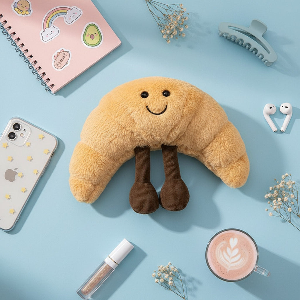 Cute Beige Bunny Plush Toy With Brown Feet