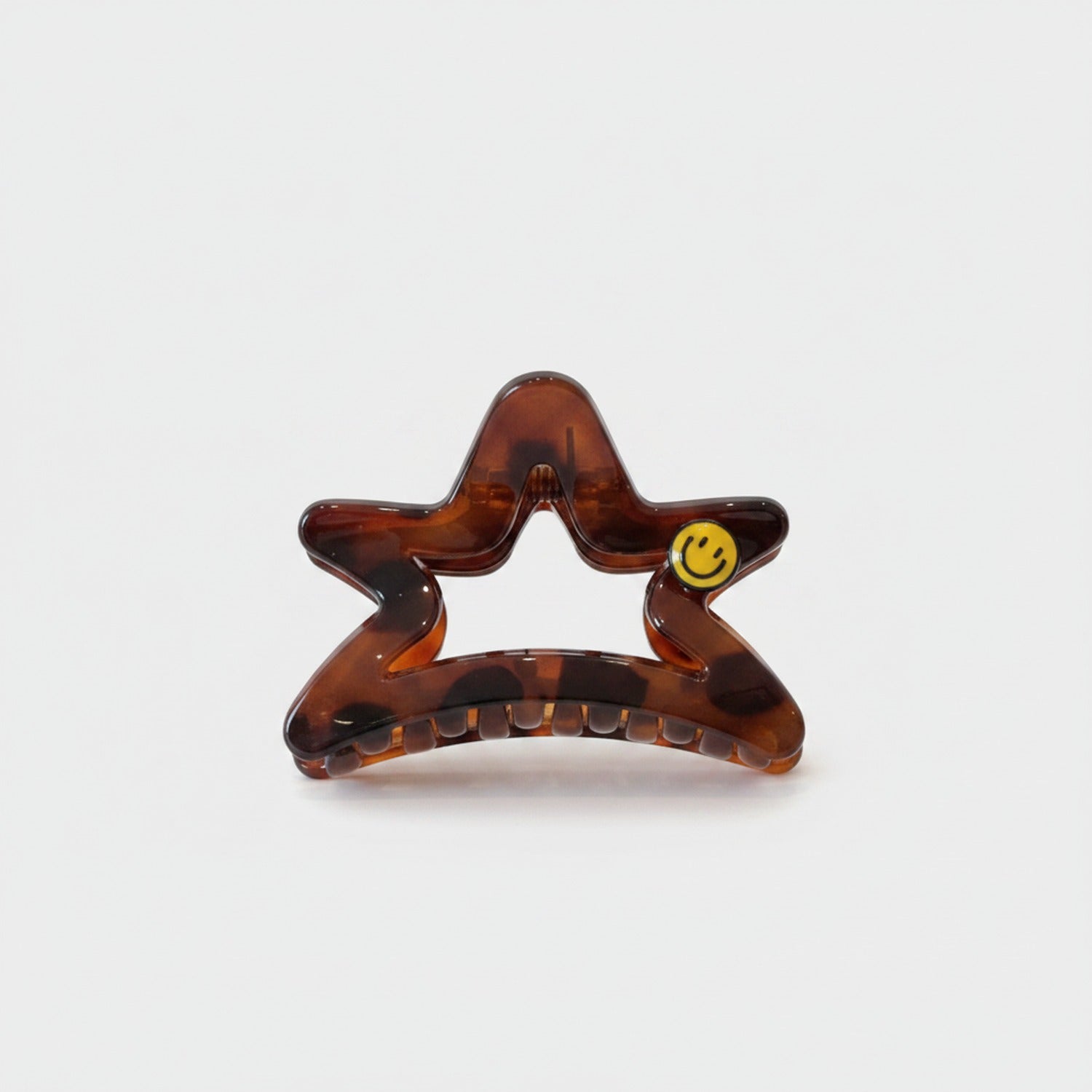 Black Star Hair Claw With Smiley Charm