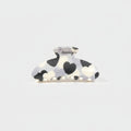 Pearl Beaded Heart Cow Print Hair Claw