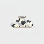 Pearl Beaded Heart Cow Print Hair Claw