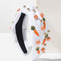 White Carrot Beaded Padded Headband