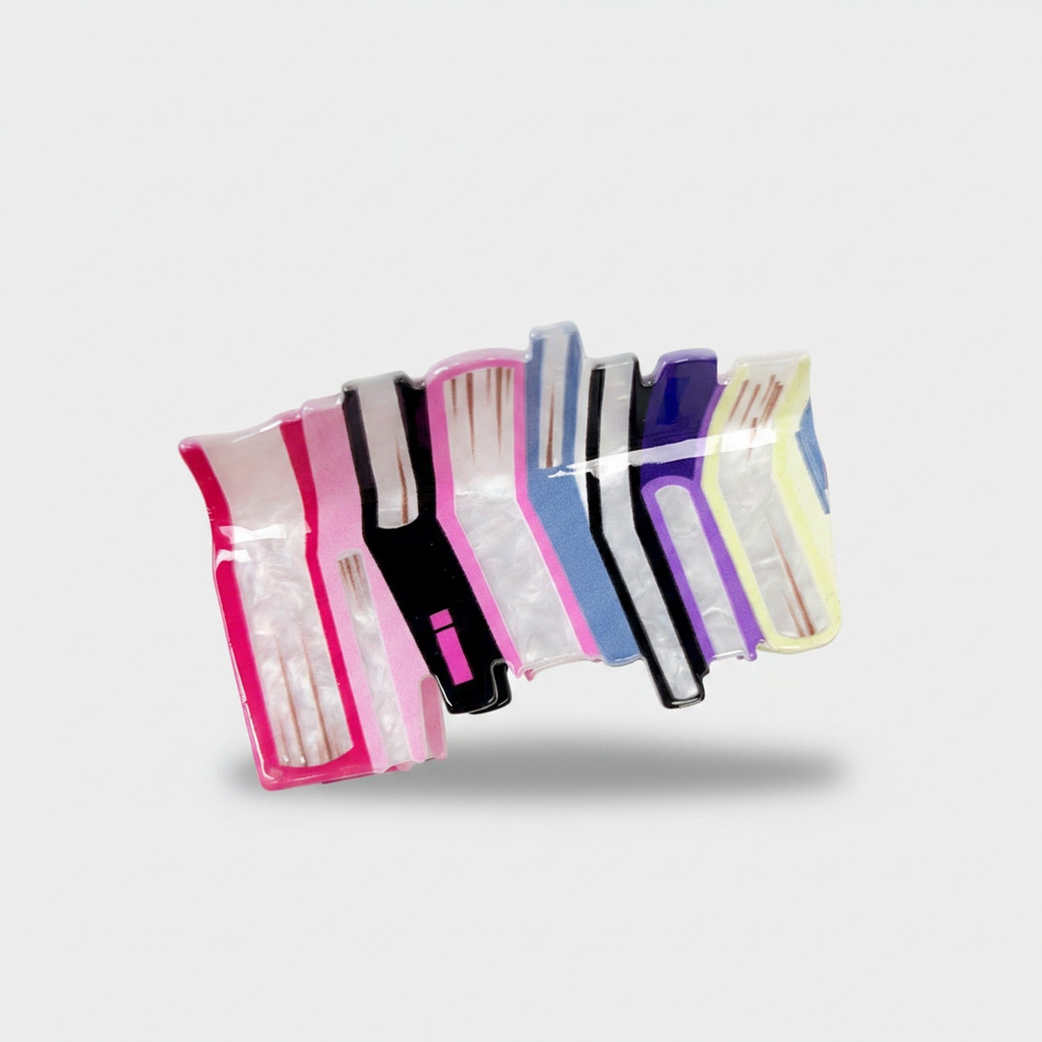 Colorful Striped Hair Claws Set Pack