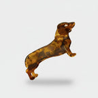 Amber Tortoiseshell Dachshund Hair Claw Clip