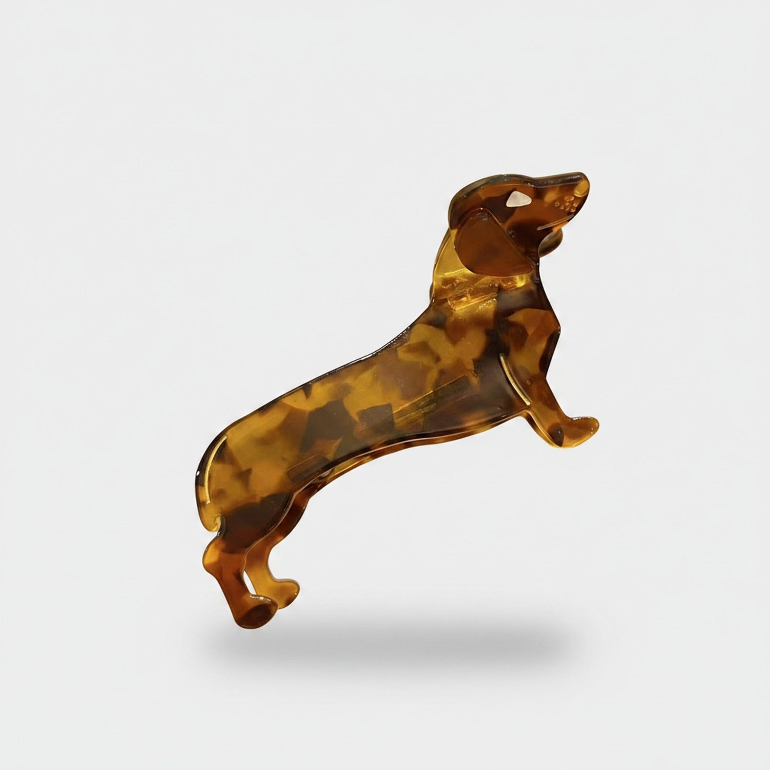 Amber Tortoiseshell Dachshund Hair Claw Clip